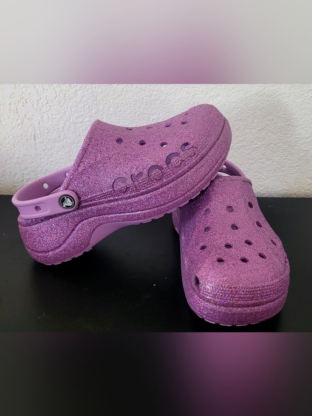 NEW NWOT Crocs Classic Iridescent Glitter Clog Purple Lavender Womens 9
